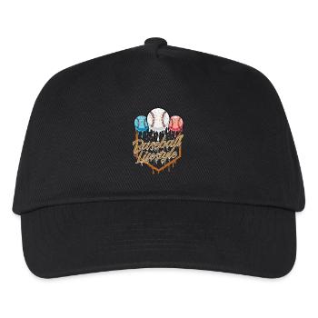 Baseball Lifestyle Energie für Fans Spieler Familie - Kinder Basecap - Schwarz - Vorne