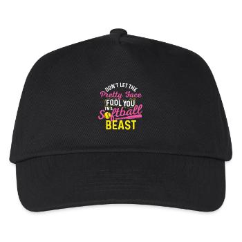 Lass dich vom hübschen Gesicht nicht täuschen, Softball-Biest - Kinder Basecap - Schwarz - Vorne