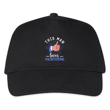 Volunteer Appreciation This Man Loves Volunteer - Kids’ Baseball Cap - black - Front