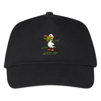 Storch - Never Give Up Frosch - Kinder Basecap - Schwarz - Vorne