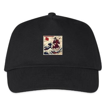 Samurai Lehrer F Noten Tsunami Welle - Kinder Basecap - Schwarz - Vorne