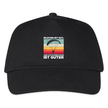Paraglider EDUCATION IS GOOD PARAGLIDING - Kids’ Baseball Cap - black - Front