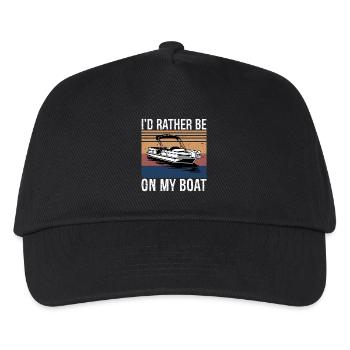 I'd Rather Be On My Boat Shirt Boat Captain Boat - Kids’ Baseball Cap - black - Front
