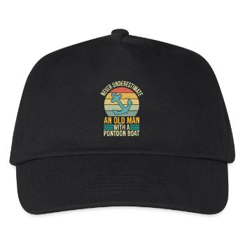 Never Underestimate An Old Man With Pontoon Boat - Kids’ Baseball Cap - black - Front