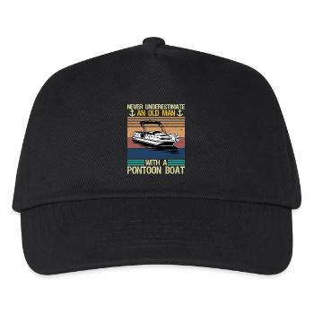 Never Underestimate An Old Man With Pontoon Boat - Kids’ Baseball Cap - black - Front