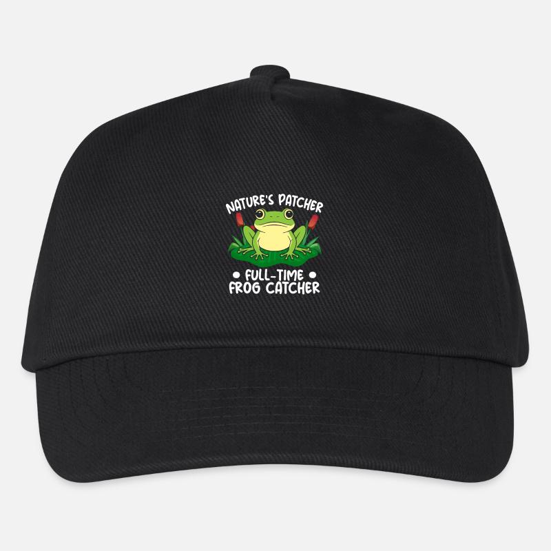 Attrape-grenouilles Patcher de la nature Attrape-pêcheuse à plein temps - Casquette de baseball Enfant - noir