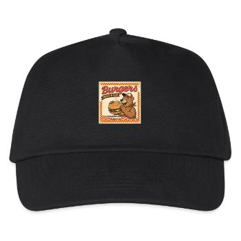Burgers Biggest In Town Retro Bears Hunger - Kids’ Baseball Cap - black - Front