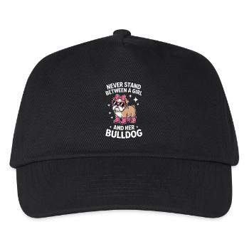 French Bulldog Sprüche Lustige Bulldog Geschenk - Kinder Basecap - Schwarz - Vorne