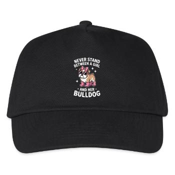 French Bulldog Sprüche Lustige Bulldog Geschenk - Kinder Basecap - Schwarz - Vorne