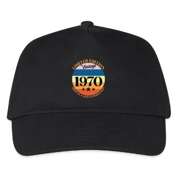 1970er Vintage-Geburtstagsgeschenk 70er Jahre - Kinder Basecap - Schwarz - Vorne