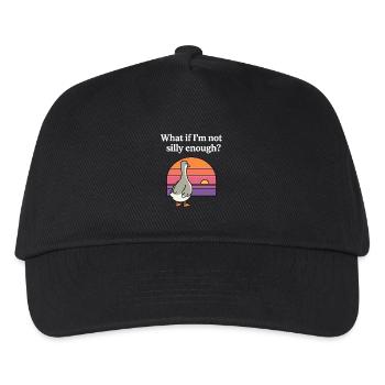 Was, wenn ich nicht albern genug bin, lustige Gans-Retro - Kinder Basecap - Schwarz - Vorne
