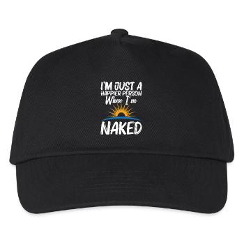 Nudistencamp Freiheitsliebhaber Naturismus-Ausrüstung Nacktheit - Kinder Basecap - Schwarz - Vorne