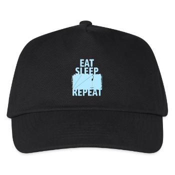 Ankerlift | Eat Sleep Lift Repeat | Skiing - Kids’ Baseball Cap - black - Front