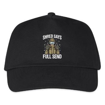 Shred Says Full Send Snow - Kinder Basecap - Schwarz - Vorne