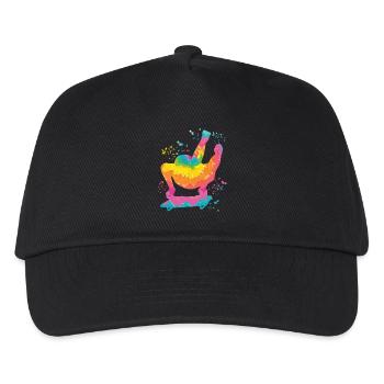 Skeleton Bobsleigh Winter Sports Sled - Kids’ Baseball Cap - black - Front