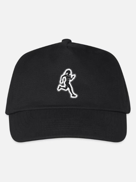 Laufen Joggen Mädchen Damen Läuferin - Kinder Basecap - Schwarz