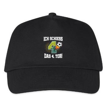 Ich Schiess 4. Tor Lustig 4. Geburtstag Fußball - Kinder Basecap - Schwarz - Vorne