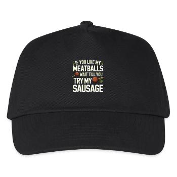 Meatball Joke: Try the Sausage - Kids’ Baseball Cap - black - Front