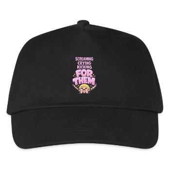 Anime-fangirl Schreit Anime-reaktion - Kinder Basecap - Schwarz - Vorne