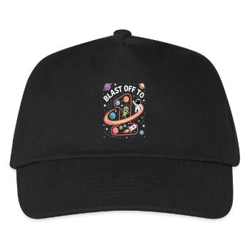 Departure into space 1st birthday children's birthday party - Kids’ Baseball Cap - black - Front