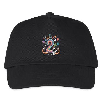 Departure into space 2nd birthday children's birthday party - Kids’ Baseball Cap - black - Front