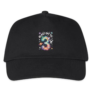 Departure into space 3rd birthday children's birthday party - Kids’ Baseball Cap - black - Front