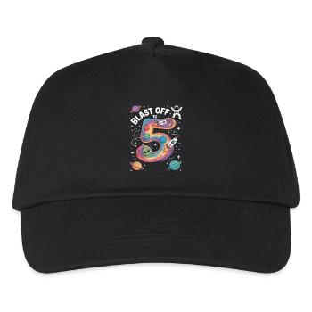 Departure into space 5th birthday children's birthday party - Kids’ Baseball Cap - black - Front