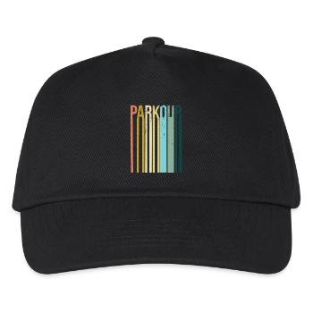 Parkour Retro Vintage - Kinder Basecap - Schwarz - Vorne