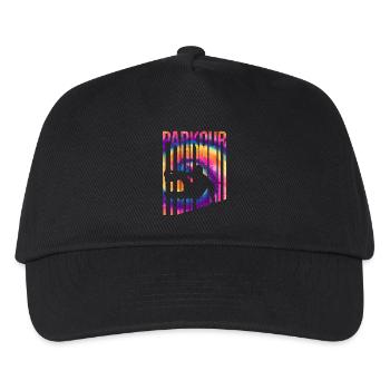 Parkour Batik Retro Vintage - Kinder Basecap - Schwarz - Vorne