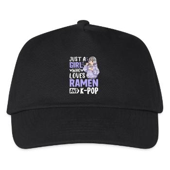 Just A Girl Who Loves Ramen And K-Pop - Kinder Basecap - Schwarz - Vorne