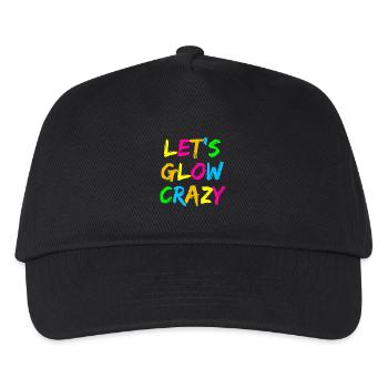 Let’s Glow Crazy – Neon Party Typography Design - Kinder Basecap - Schwarz - Vorne