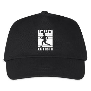 Cross Country Runner Design - XC Coach - Running - Kinder Basecap - Schwarz - Vorne