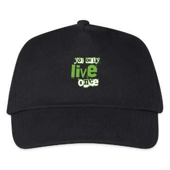 You Only Live Once Green Graffiti Look - Kids’ Baseball Cap - black - Front