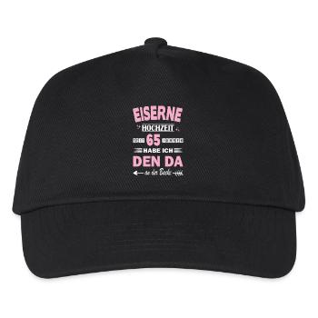 65 Years Relationship Anniversary Wedding Day Iron - Kids’ Baseball Cap - black - Front