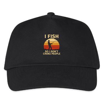 I Fish So I Don't Choke People Angler Spruch Angel - Kids’ Baseball Cap - black - Front