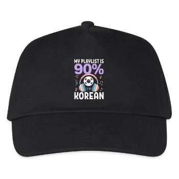 My Playlist Is 90 Percent Korean - Kinder Basecap - Schwarz - Vorne