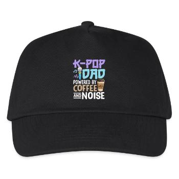 K Pop Dad Powered By Coffee And Noise - Kinder Basecap - Schwarz - Vorne