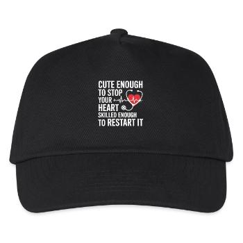 Heart Restart: Cute and Strong - Kids’ Baseball Cap - black - Front