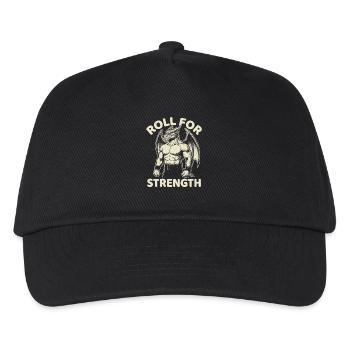 Roll For Strength Fantasy Dragon Gamer Tabletop - Kids’ Baseball Cap - black - Front