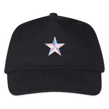 Pastell-Irideszierter Stern - Kinder Basecap - Schwarz - Vorne