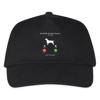 Le Welsh Springer Spaniel appelle le chien drôle - Casquette de baseball Enfant - noir - Devant