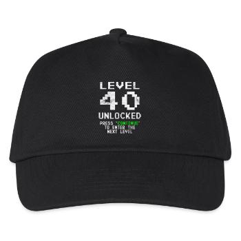 40th Birthday Level 40 Unlocked 40th Anniversary Gift - Kids’ Baseball Cap - black - Front