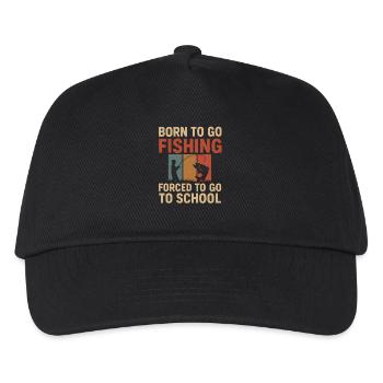 Born To Go Fishing Forced To Go To School Angler - Kids’ Baseball Cap - black - Front