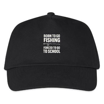Born To Go Fishing Forced To Go To School Angler - Kids’ Baseball Cap - black - Front