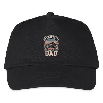 Born To Ride Forced To Dad Lustiger Biker Spruch - Kids’ Baseball Cap - black - Front