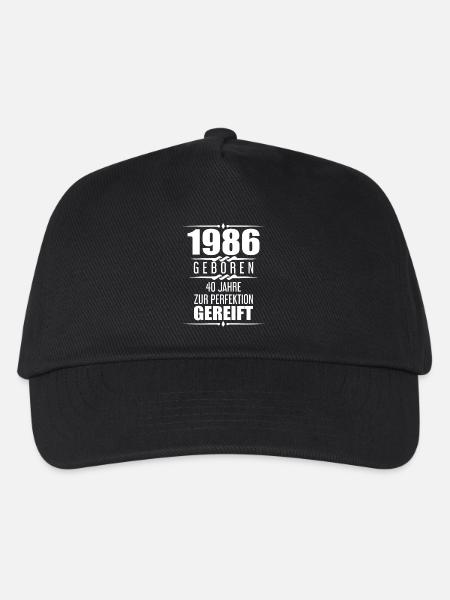 1986 40 Jahre Spruch Geschenk zum 40. Geburtstag - Kinder Basecap - Schwarz