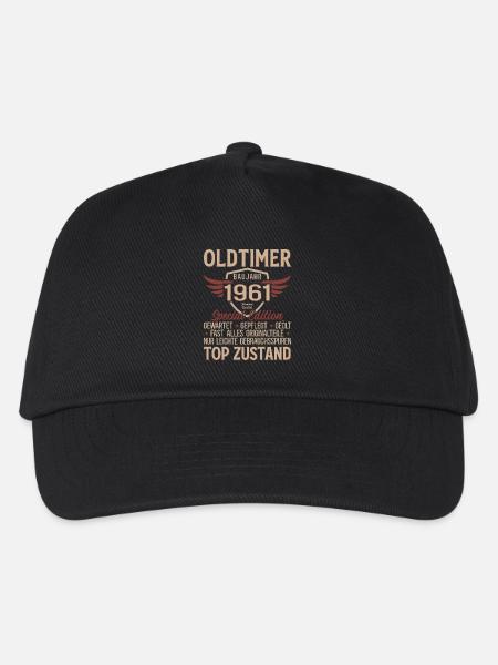 65. Geburtstag Shirt – Oldtimer 1961 Vintage Retro - Kinder Basecap - Schwarz