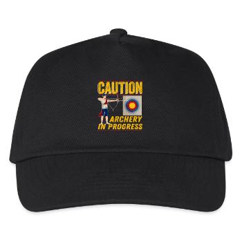 Caution Archery In Progress - Kids’ Baseball Cap - black - Front