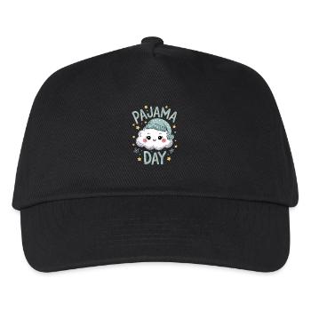 Jour de pyjama Silhouette nuageuse mignonne avec un bonnet endormi pour - Casquette de baseball Enfant - noir - Devant