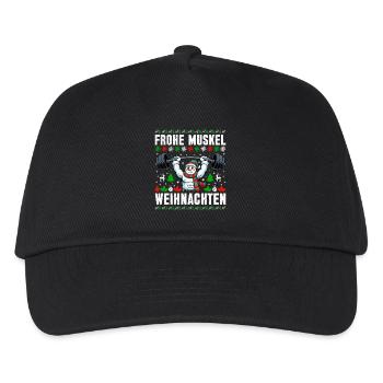 Gym FROHE MUSKEL WEIHNACHTEN Lustiges - Kinder Basecap - Schwarz - Vorne